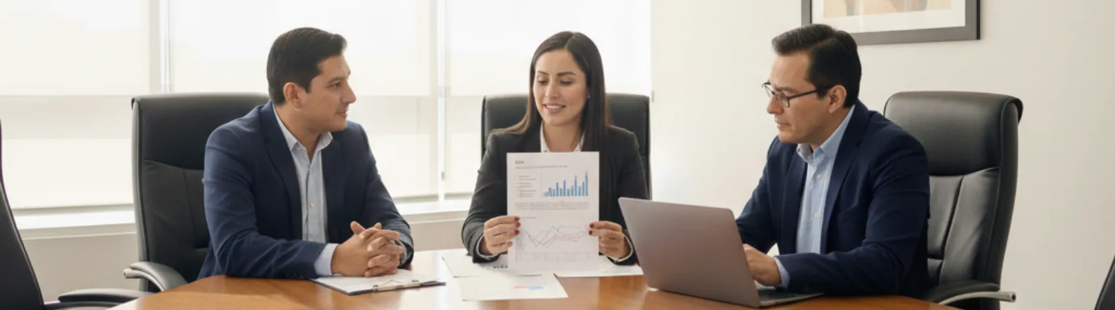 Contador analizando estado de resultados en laptop con gráficos financieros