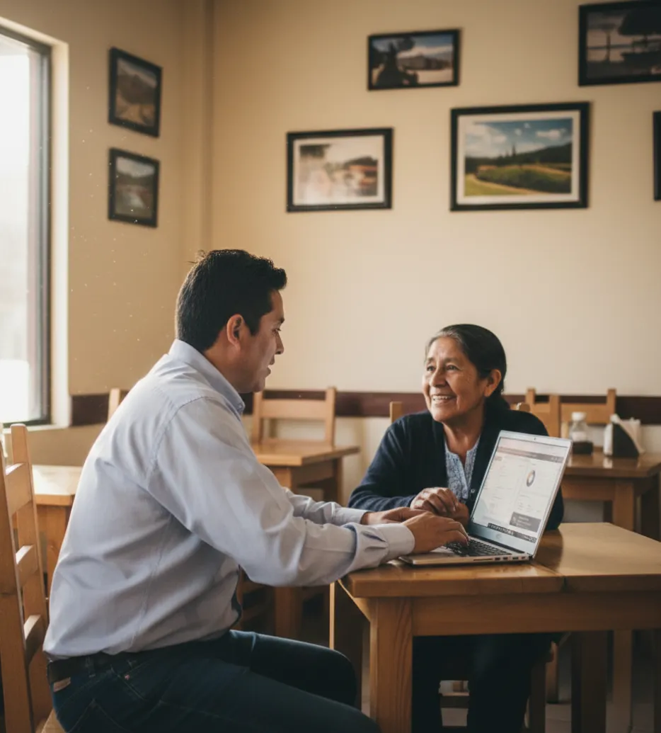 Dueño analizando reportes operativos en laptop