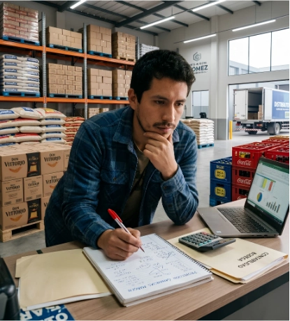 Administrador pensando en cómo elevar el márgen de utilidad