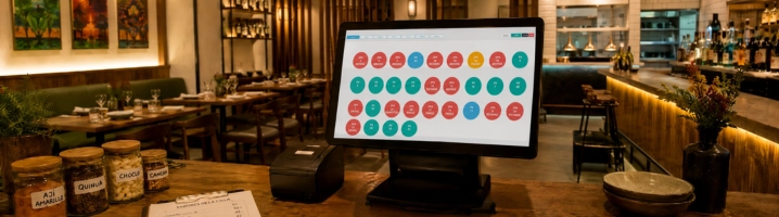 Muestra como se ve el sistema para restaurante en un local donde aprovechan al máximo las tecnologías y tendencias actuales