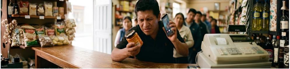 Trabajador confundido con un producto sin registrar.