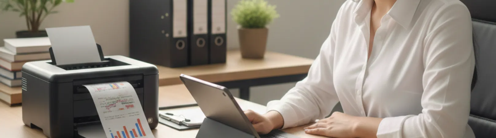 Profesional revisando reportes de impuestos