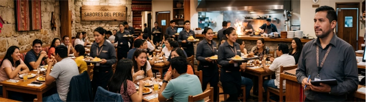 Salón de restaurante operando fluidamente gracias a un sistema para restaurantes.