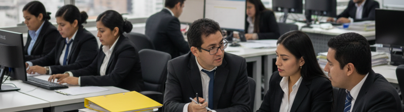 Profesionales analizando gráficos financieros 