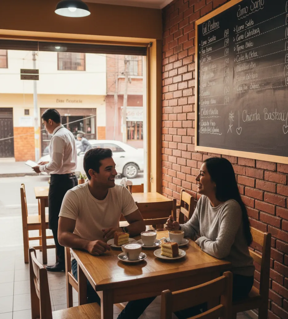 Pareja de clientes frecuentes en temporada baja en restaurantes