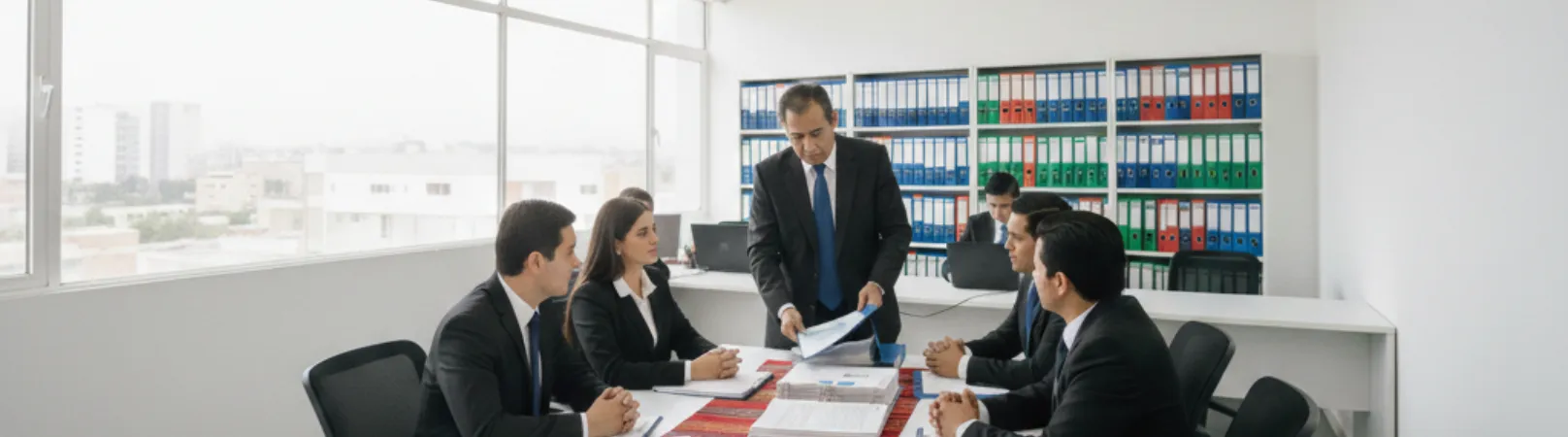 Profesional analizando gráficos financieros en reunion