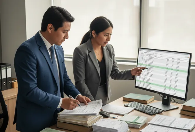 Pantalla con sistema contable mostrando movimientos