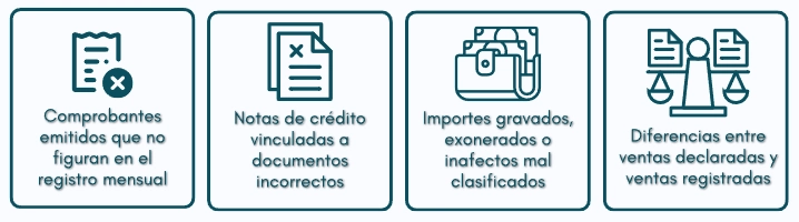 Errores que merecen revisión prioritaria en el Registro de ventas