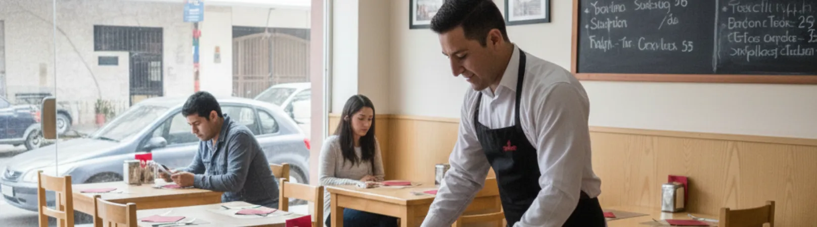 Restaurante con pocas mesas ocupadas durante temporada baja en restaurantes