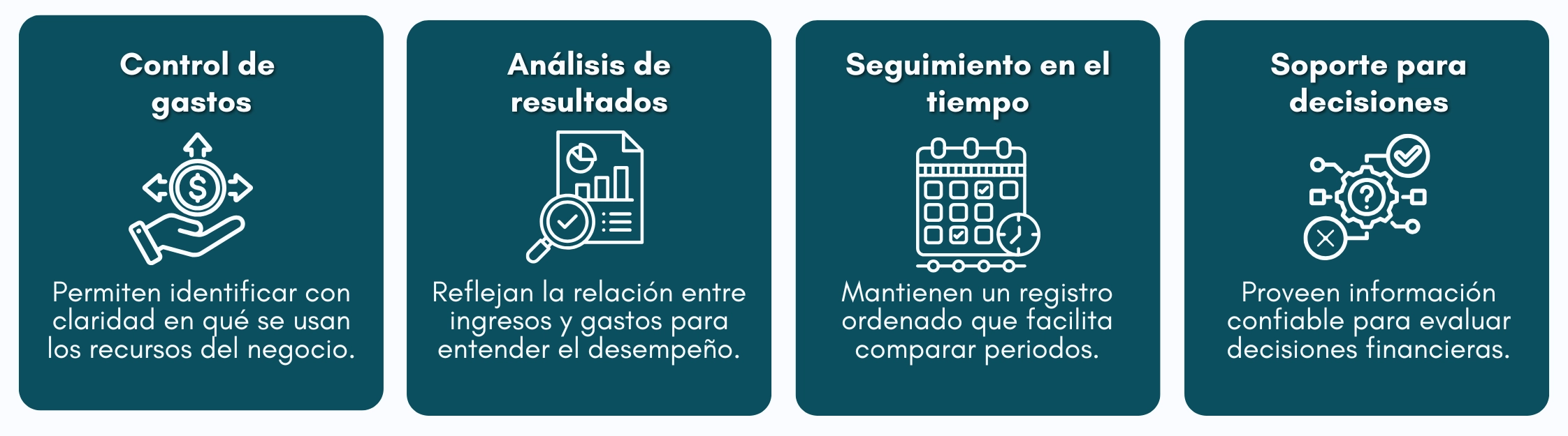Cuadro con importancia de los asientos contables